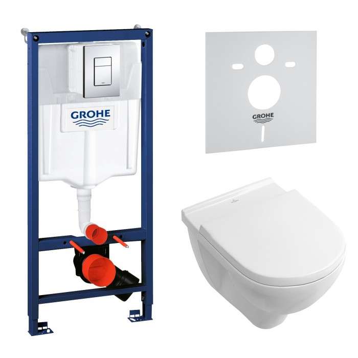 Инсталляционная система Grohe Rapid SL + подвесной унитаз с крышкой Soft Close (38770H17) фото